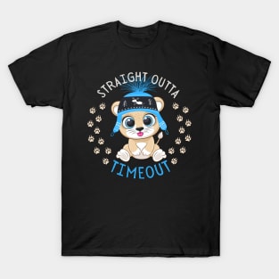 Straight Outta Timeout Cute and Smart Cookie Sweet little tiger in a hat cute baby outfit T-Shirt